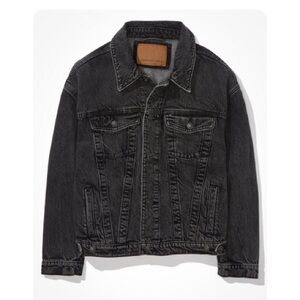 American Eagle Outfitters Black Denim Jacket Womens L